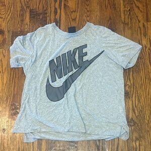 Nike Heather Gray Tee with Black Swoosh